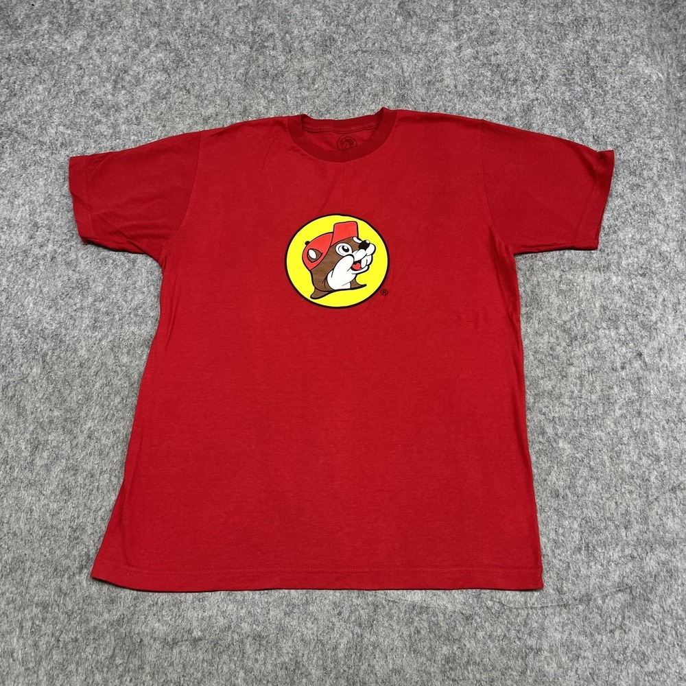 Buc-ee's Shirt Mens M Red Beaver Logo Graphic Tee T-Shirt Cotton‎ Casual Texas